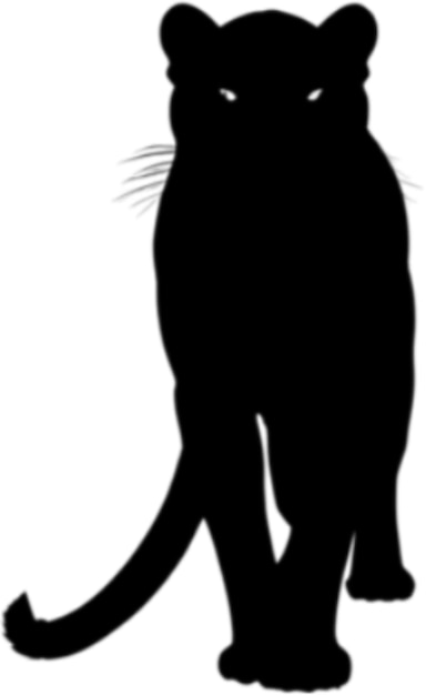 PSD leopard silhouette drawing aigenerated