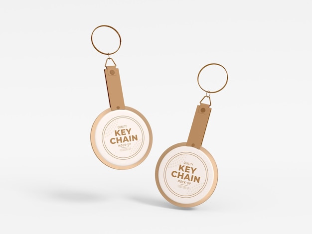 Leren riem metalen sleutelhanger branding mockup