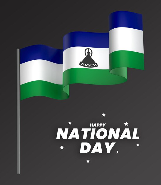 PSD lesotho vlag element ontwerp nationale onafhankelijkheidsdag banner lint psd