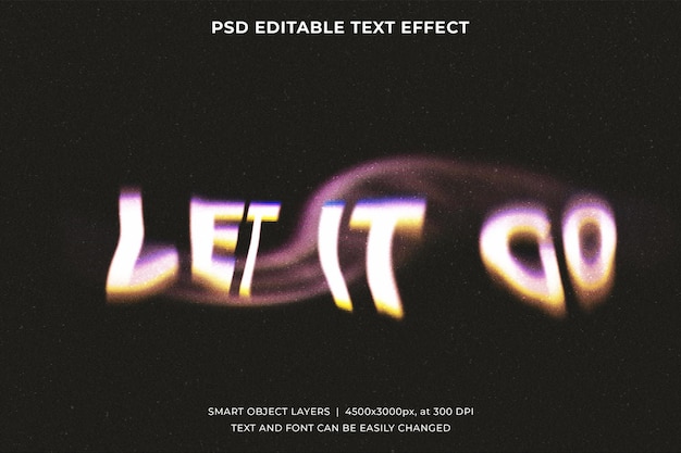 PSD let it go text effect