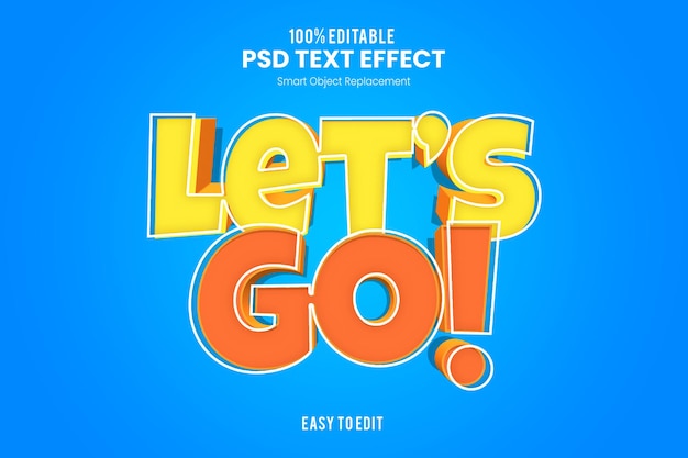 Let's Go Bold And Fun 3d Cartoon Text Effect (szczytny I Zabawny Efekt Tekstu Kreskówki 3d)