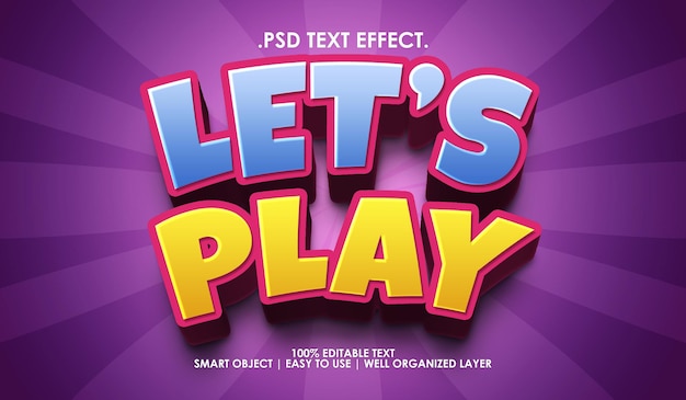 PSD let's play game text style effect