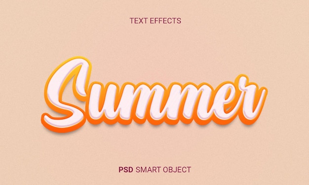 Letni edytowalny efekt tekstowy 3D w stylu PSD