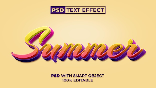 Letni efekt tekstowy w stylu vintage Edytowalny efekt tekstowy