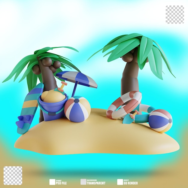 Letni obóz ilustracji 3D