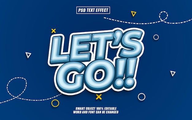 lets go text effect font editable typography 3d text