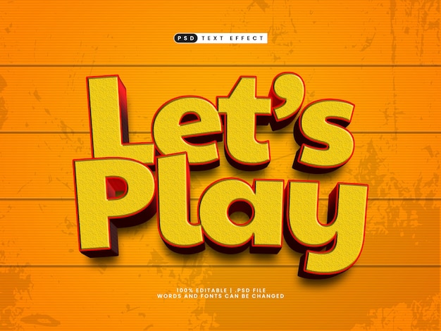 lets play editable text effect in kids style