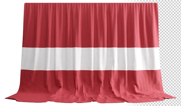 Lets vlaggordijn in 3d-weergave waarin de culturele rijkdom van letland wordt omarmd