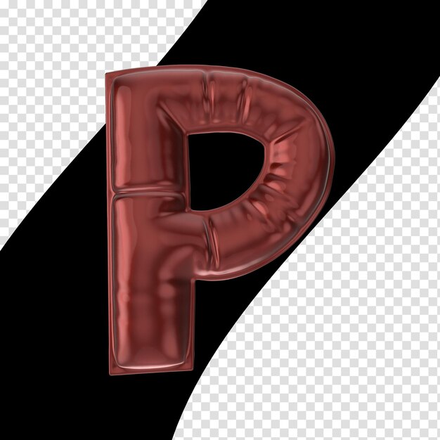 PSD letter 3d render transparent background