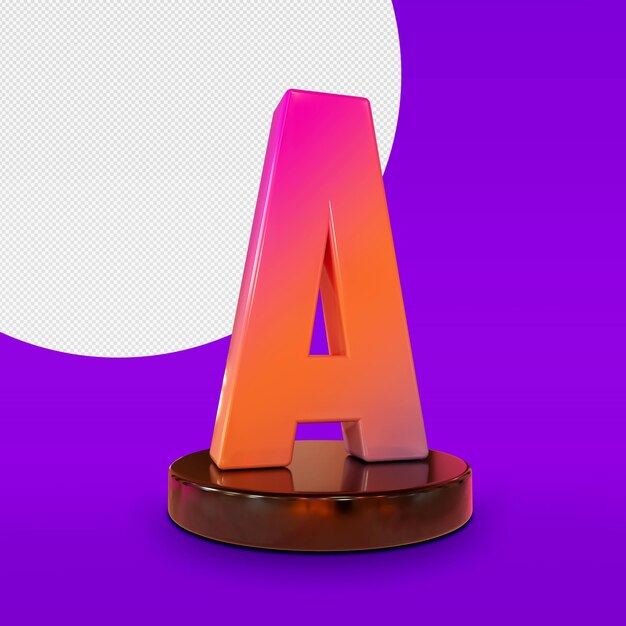 letter a 3d render geïsoleerd