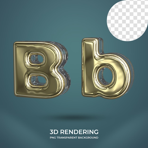 PSD letter b 3d-rendering geïsoleerde transparante achtergrond