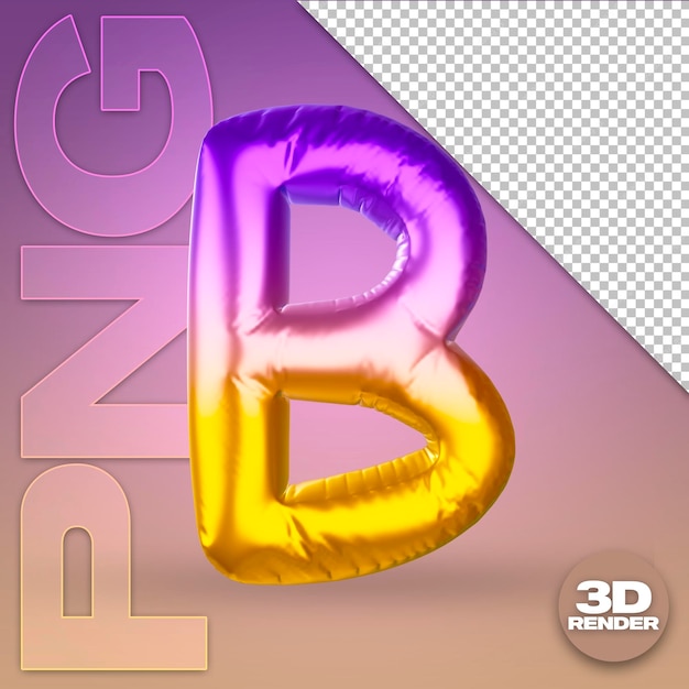 Letter b gradient 3d balloon