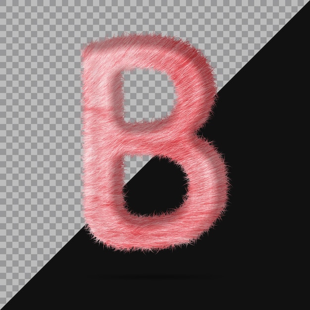 PSD リアルな3dファー付きの文字b