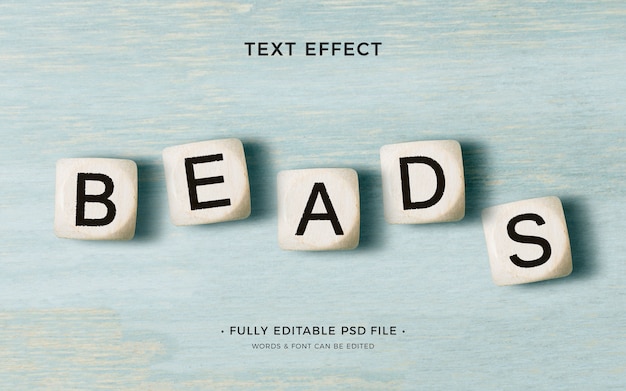 PSD letter beads text effect