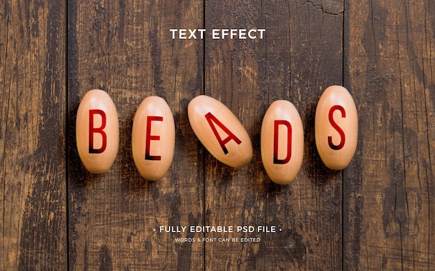 PSD letter beads text effect