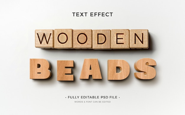 PSD letter beads text effect