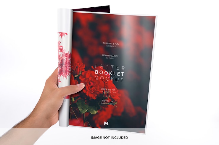 PSD letter booklet single page mockup