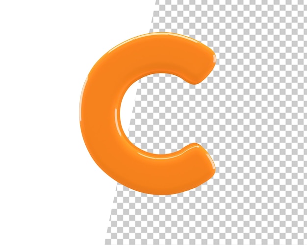 PSD letter c 3d goud