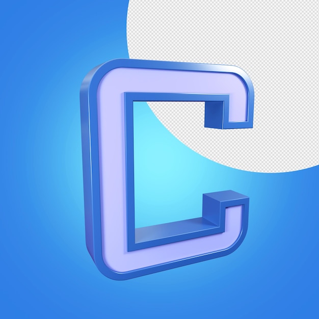 Letter c 3d premium psd