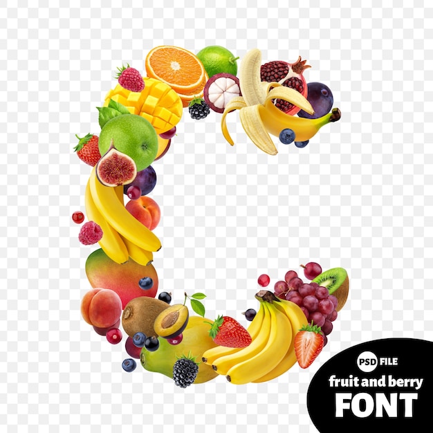 Letter C, fruit font symbol