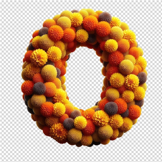PSD the letter c is made of fruits and berries