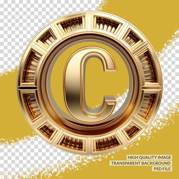 PSD letter c monogram logo3d png clipart transparent isolated background