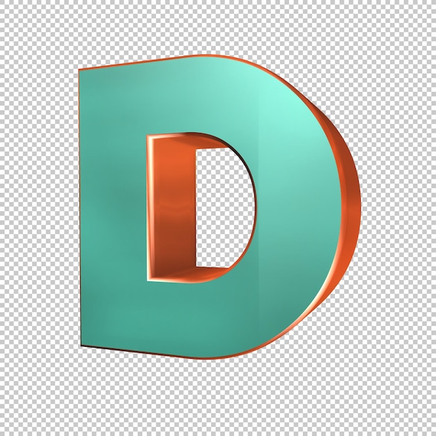 PSD letter d 3d render