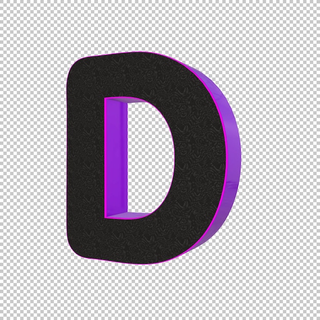 PSD letter d 3d render