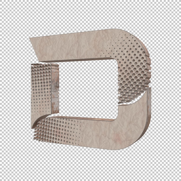 PSD letter d 3d render