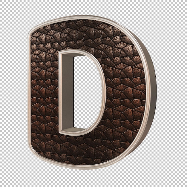 PSD letter d 3d render