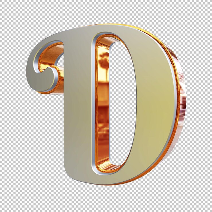 letter d 3d render