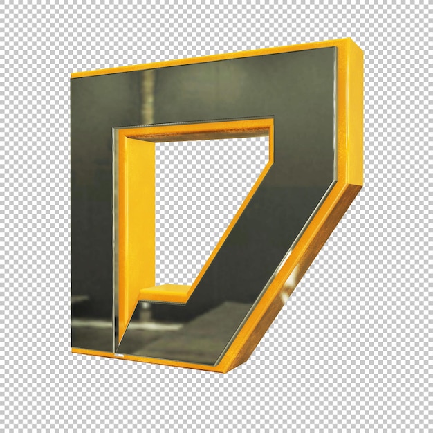 PSD letter d 3d render