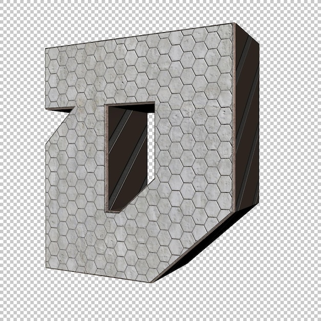 PSD letter d 3d render