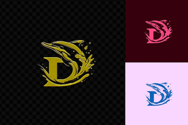 PSD letter d met neon logo design style met d gevormd in een do identity branding concept idea art