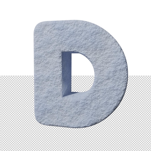PSD letter d sneeuw teksteffect 3d render