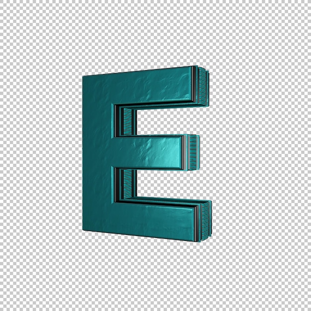 PSD letter e 3d render