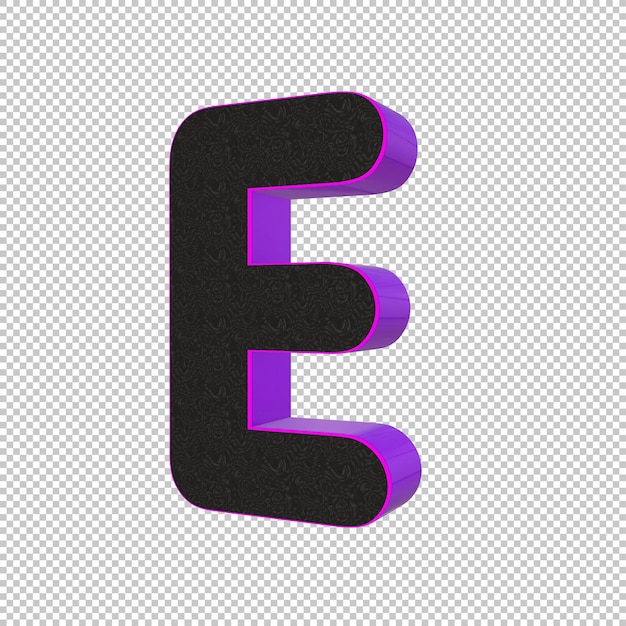 PSD letter e 3d render