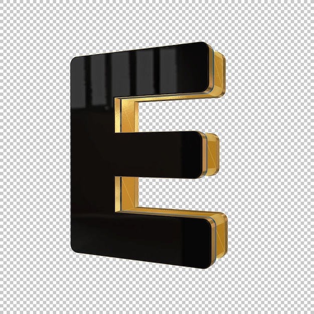 PSD letter e 3d render