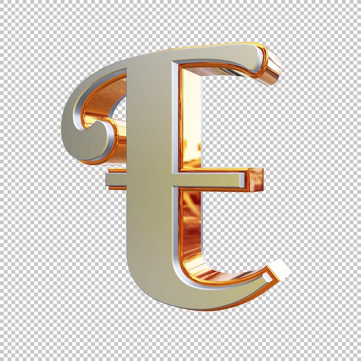 letter e 3d render