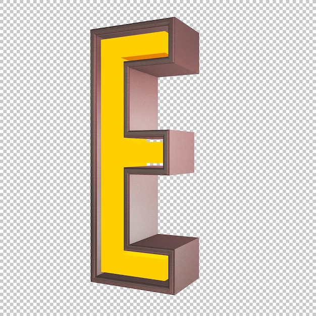 PSD letter e 3d render