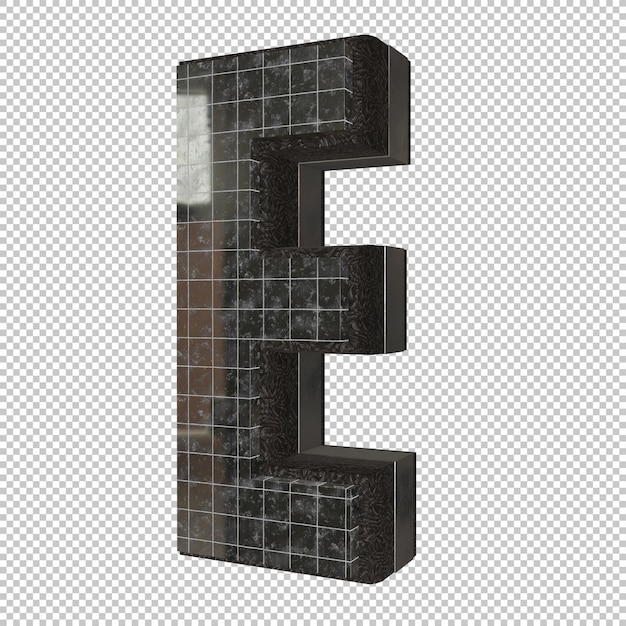 letter e 3d render