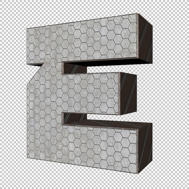 PSD letter e 3d render