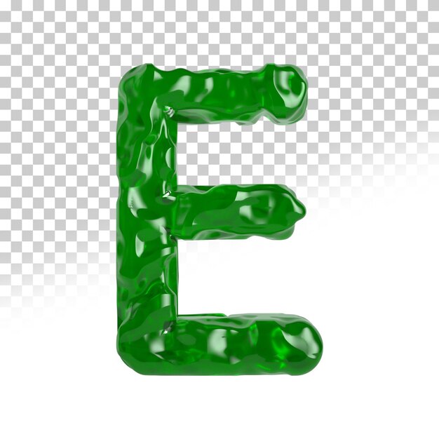 PSD lettera e giada stile di rendering 3d