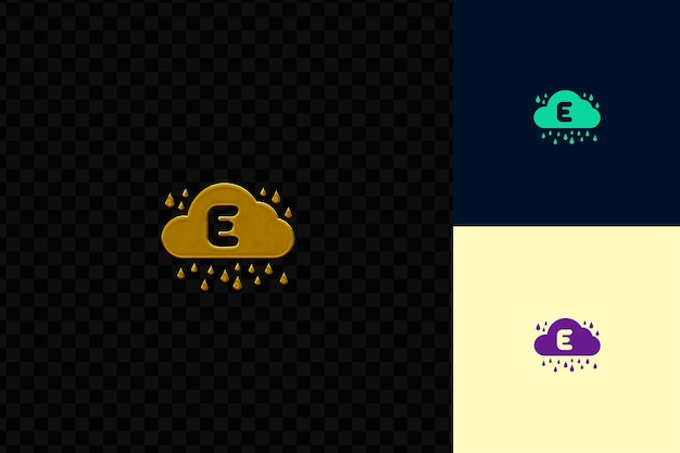 PSD e와 클라우드 로고 디자인 스타일 e와 c 모양의 글자 정체성 브랜드 개념 아이디어 아트