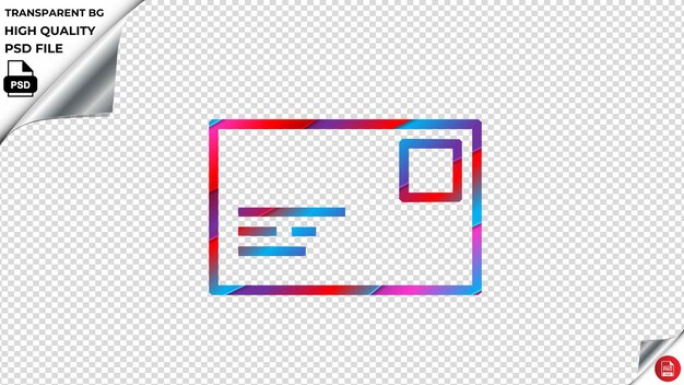 PSD letter envelope mail stamp vector icon red blue purple ribbon psd transparent