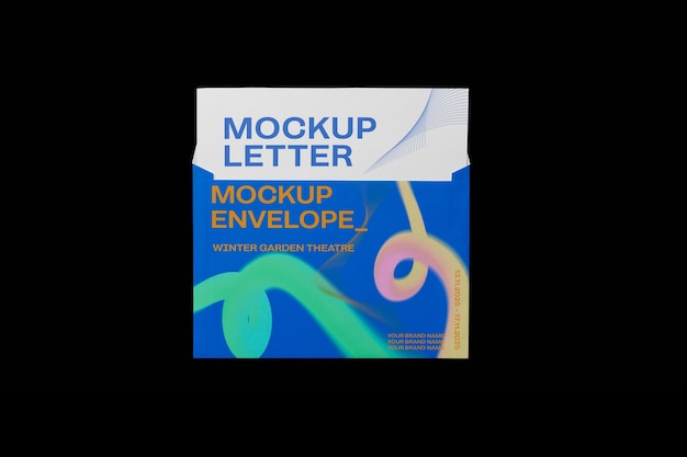 Letter and envelope mock-up with neon color
