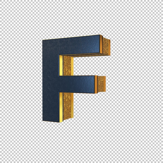 PSD letter f 3d render