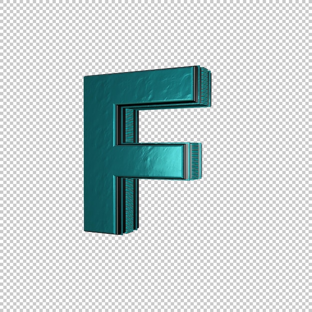 PSD letter f 3d render