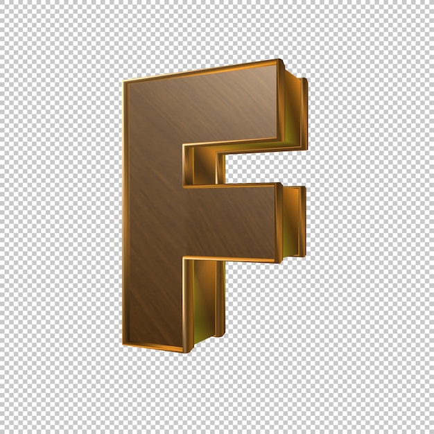 Lettera f 3d render