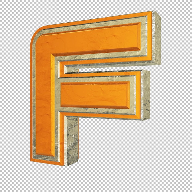 Lettera f 3d render